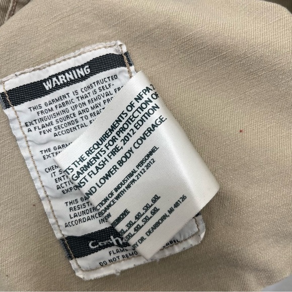 Carhartt FRS160 Flame-Resistant Long Sleeve Twill Pocket Shirt Khaki Size 2XL - Picture 5 of 6